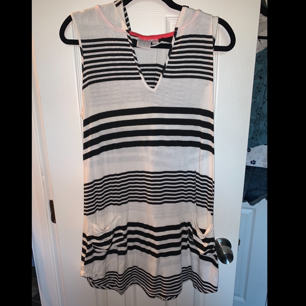 Black & white striped dress